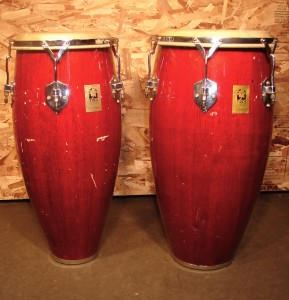 L703 - Congas Toca 12.5" Tumba and 10.5" Conga incl. (Adjustable stands on wheels)